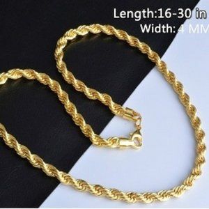 new Italian twisted chain necklaces 20" and 22" 18k gold filled